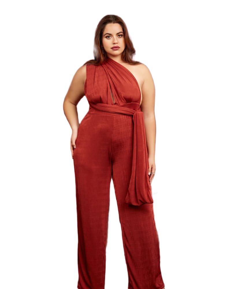 Red slinky jumpsuit on sale